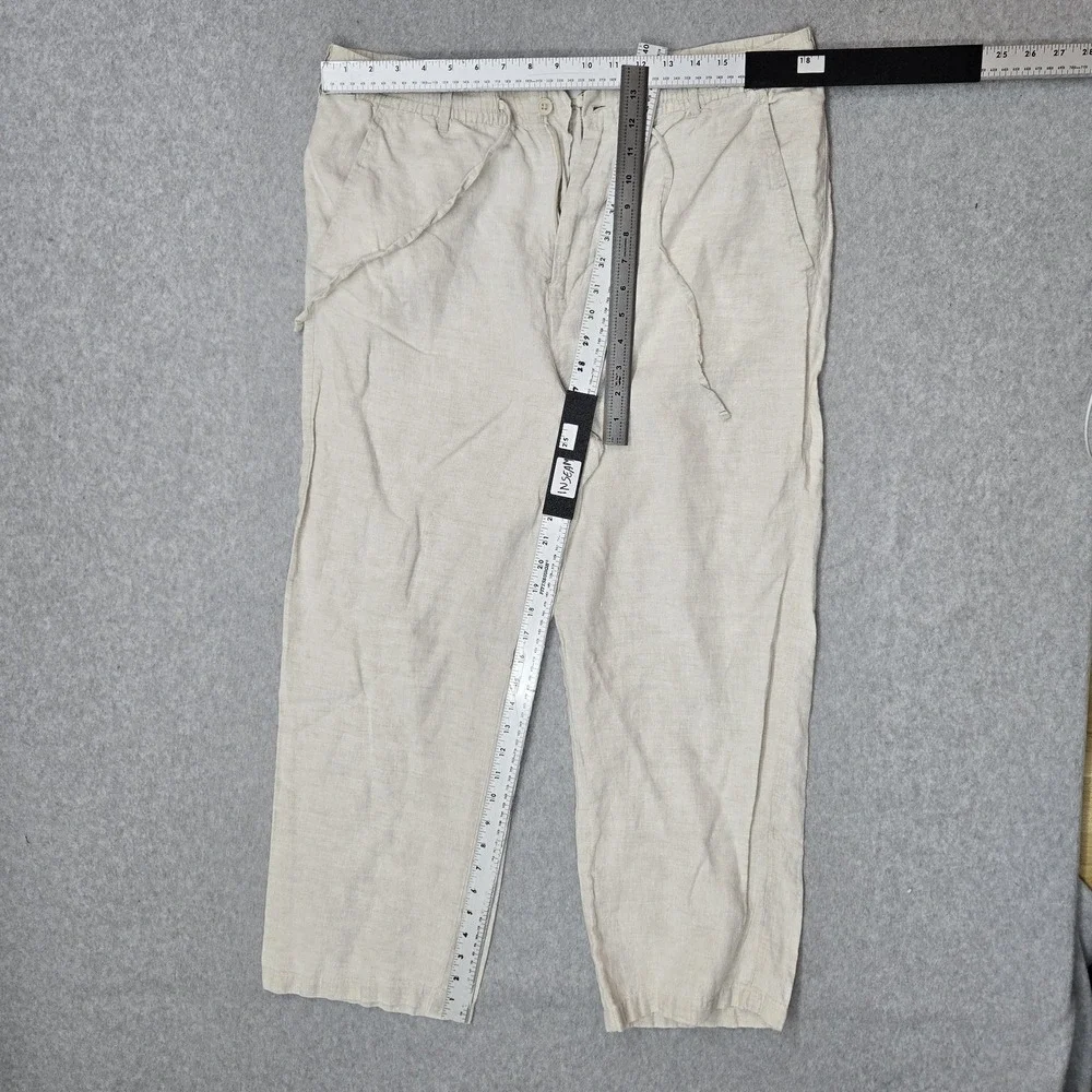 SAFARUI Men Pants Large 190/96B Beige Linen Casual Coastal Beach